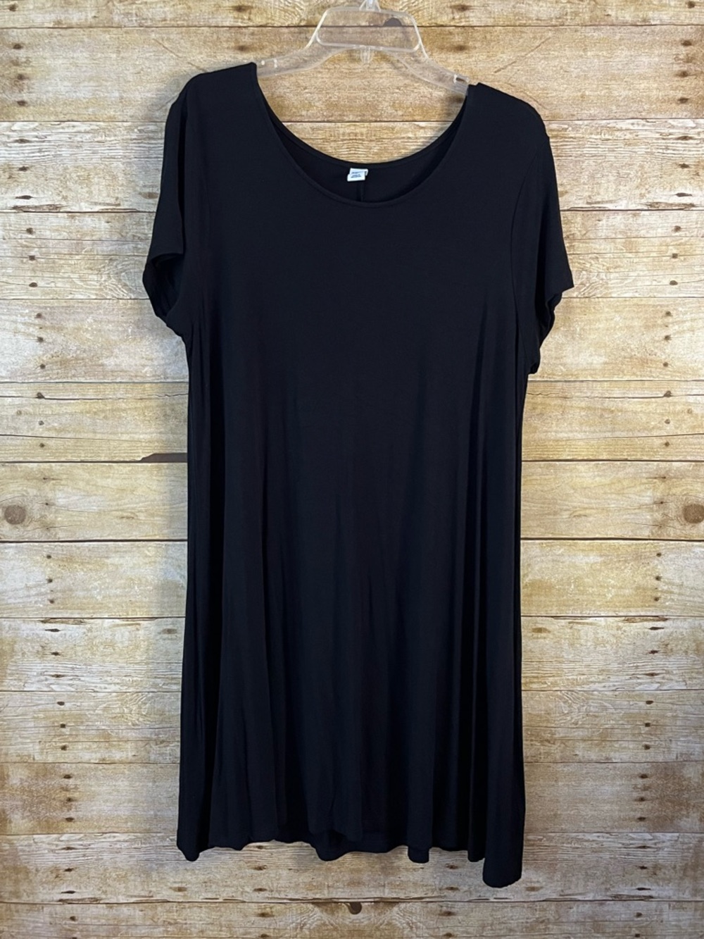 Old Navy Black Short Sleeve Swing Shift Dress EUC Size XL